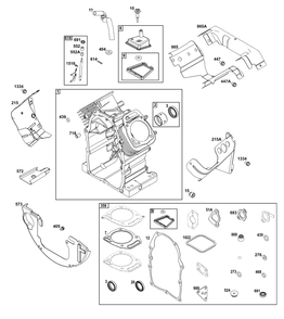 Cylinder Group Diagram and Parts List for 305447-0588-G1 200000 - 399999 Briggs and Stratton Engine
